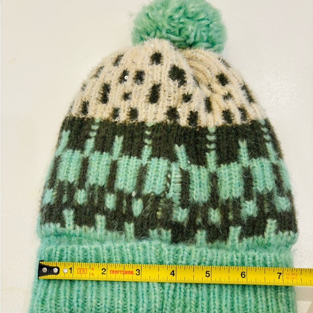 Brand New Universal Thread Mint and Black Pom-Pom Hat one size - Picture 5 of 7
